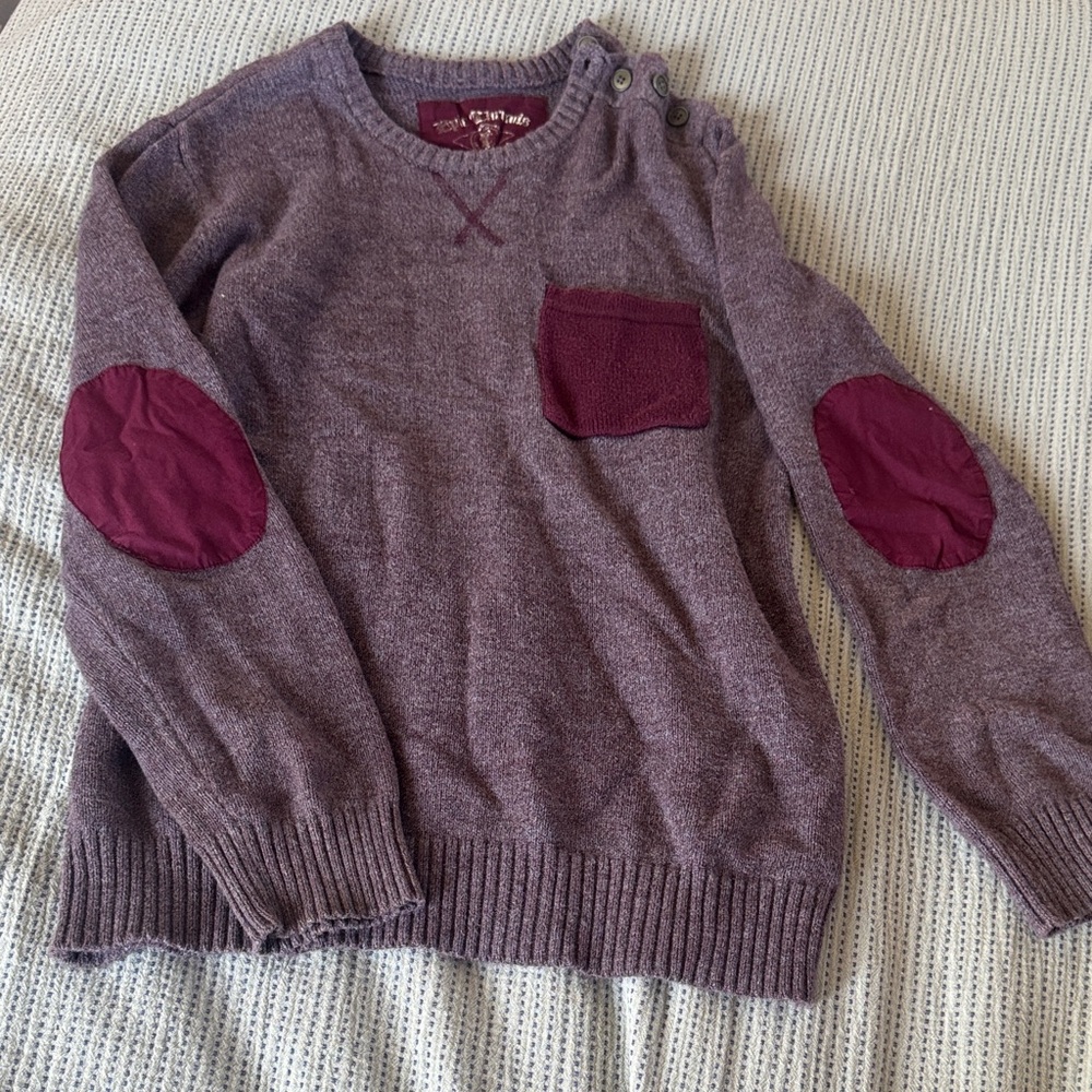 Epic Threads Women's Maroon Sweater with Elbow Patches